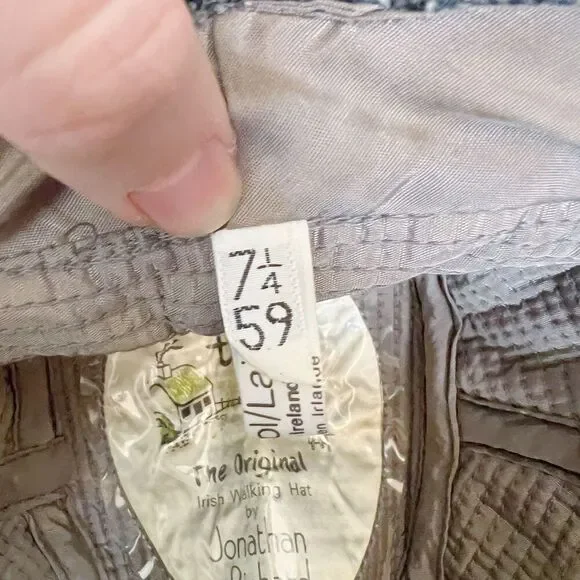 The Original Irish Walking Hat by Jonathan Richard 100% Wool Tweed Hat Vintage - Picture 4 of 6